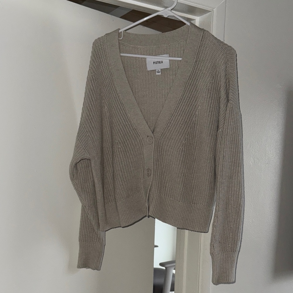 PISTOLA BEIGE CARDIGAN SWEATER